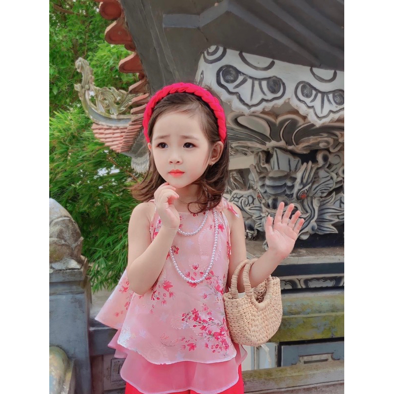 SET YẾM HOA NHÍ KÈM BỜM TÓC CHO BÉ GÁI