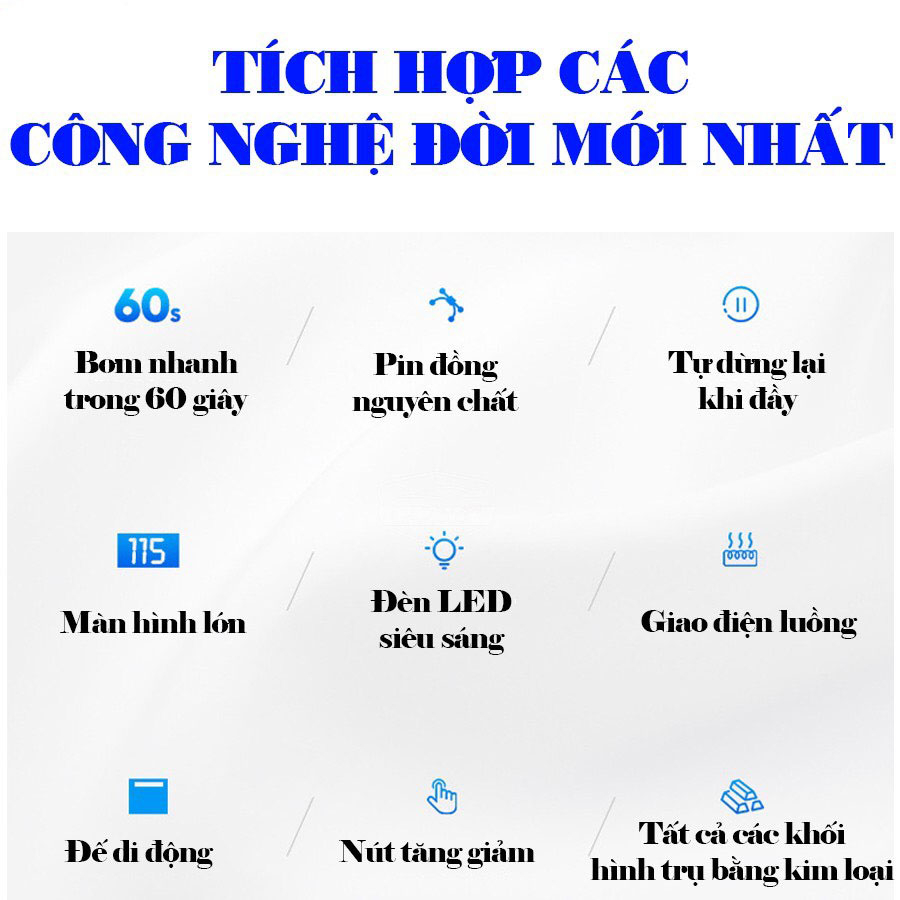 Bơm Lốp Ô Tô Toyota Tự Ngắt Cao Cấp  - Bơm Nhanh Và Siêu Bền - Thiết Kế Hiện Đại