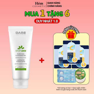 Sữa rửa mặt BABÉ Stop Akn Purifying Cleansing gel cho da dầu mụn 200ml - Hẻm Cosmetic