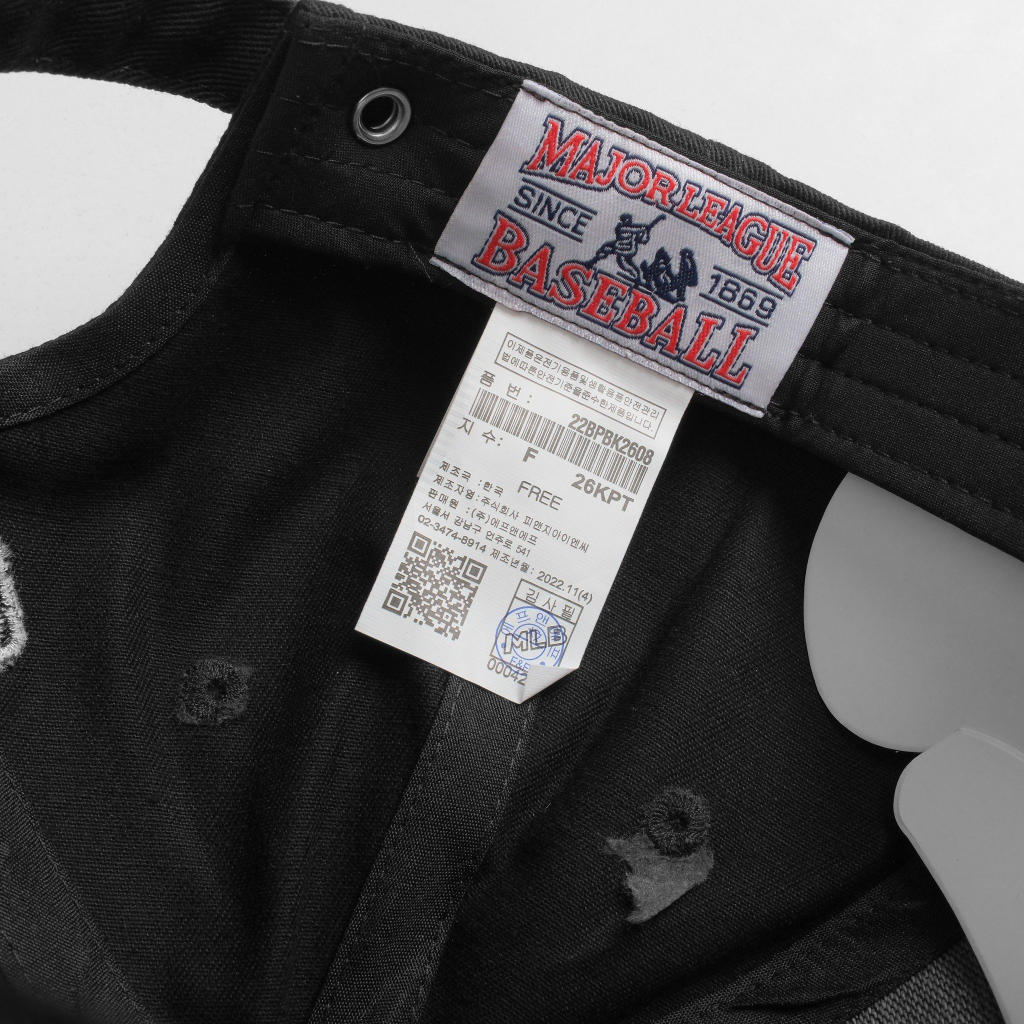 Mũ lưỡi trai Meowist Unisex MLB  logo NY chất liệu vải Kaki ,nón lưỡi trai Hàn Quốc