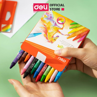 Bút Sáp Màu Nến Cho Bé Deli - 12/24 Màu sáp tươi sáng an toàn - Phù hợp với trẻ nhỏ, học sinh tô màu vẽ tranh mỹ thuật
