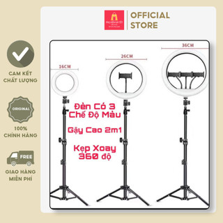 Đèn livestream 16 26 30 36 45 54 cm đi kèm chân đỡ đèn bằng sắt dài 2m1 - quay video - bán hàng - phukiengiatot