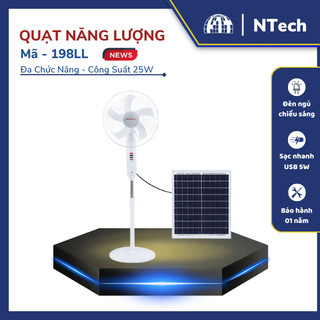 Quạt Đứng Tích Điện Năng Lượng Mặt Trời Jindian [JD198L] 25w - Bảo hành 12 Tháng
