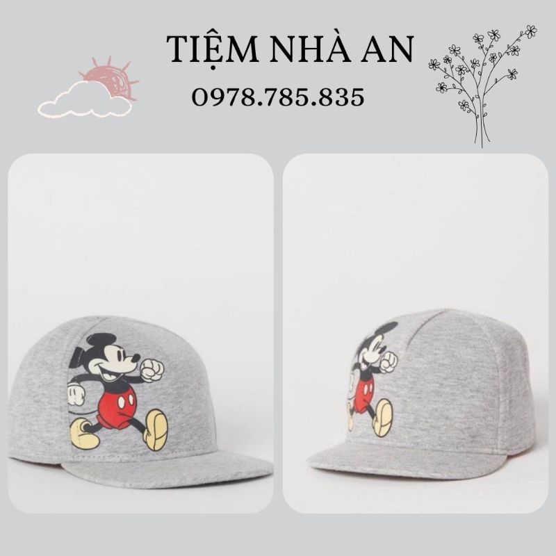 Mũ lưỡi trai mũ micky hm xuất dư cho bé chất mềm đẹp chun co giãn chỉnh size sau mũ - tiệm nhà An