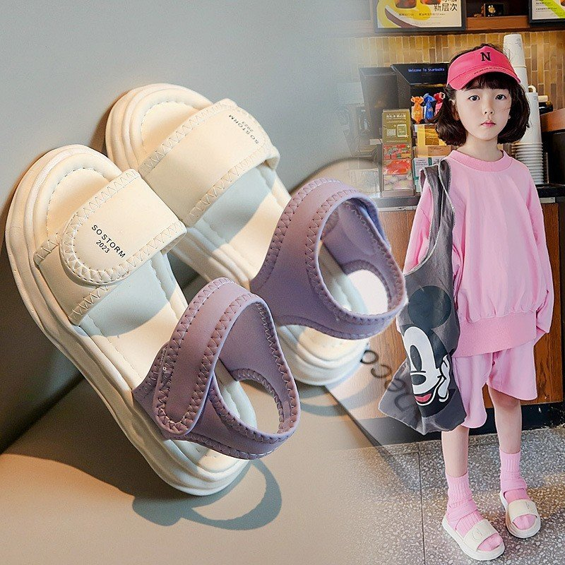 Giày Sandal bé gái từ 3-10 Tuổi với đế mềm, chống trơn trượt bảo vệ hiệu quả đôi bàn chân bé 2 màu cơ bản dễ lựa chọn