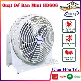 Quạt Hộp Tản Chinghai HD606 Để Giường Nhỏ Gọn Công Suất 24W Không Ồn - Quạt Để Bàn Văn Phòng Cắm Điện Mini 9 inch