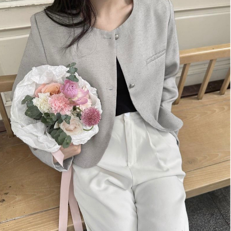 Áo Blazer nữ dáng ngắn croptop tay dài phong cách Hàn Quốc (od QC l1) -Tinahouse.2021