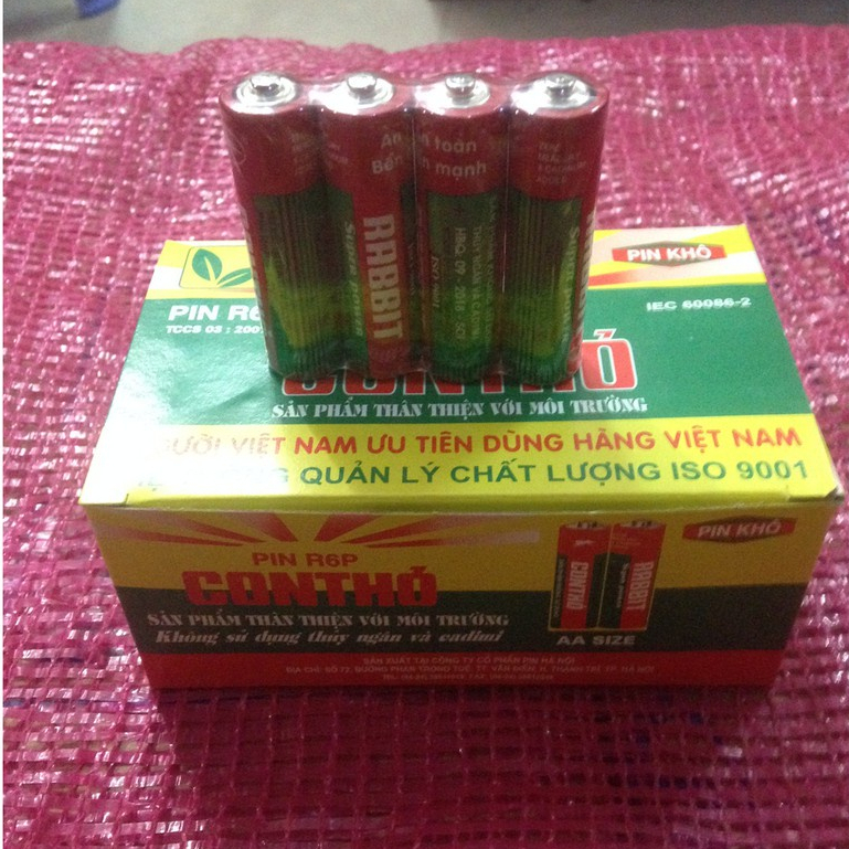 Combo 4 Viên Pin Tiểu AA/AAA Rabit - Pin Cho Đèn Pin, Đồng Hồ, Đồ Chơi Các Loại