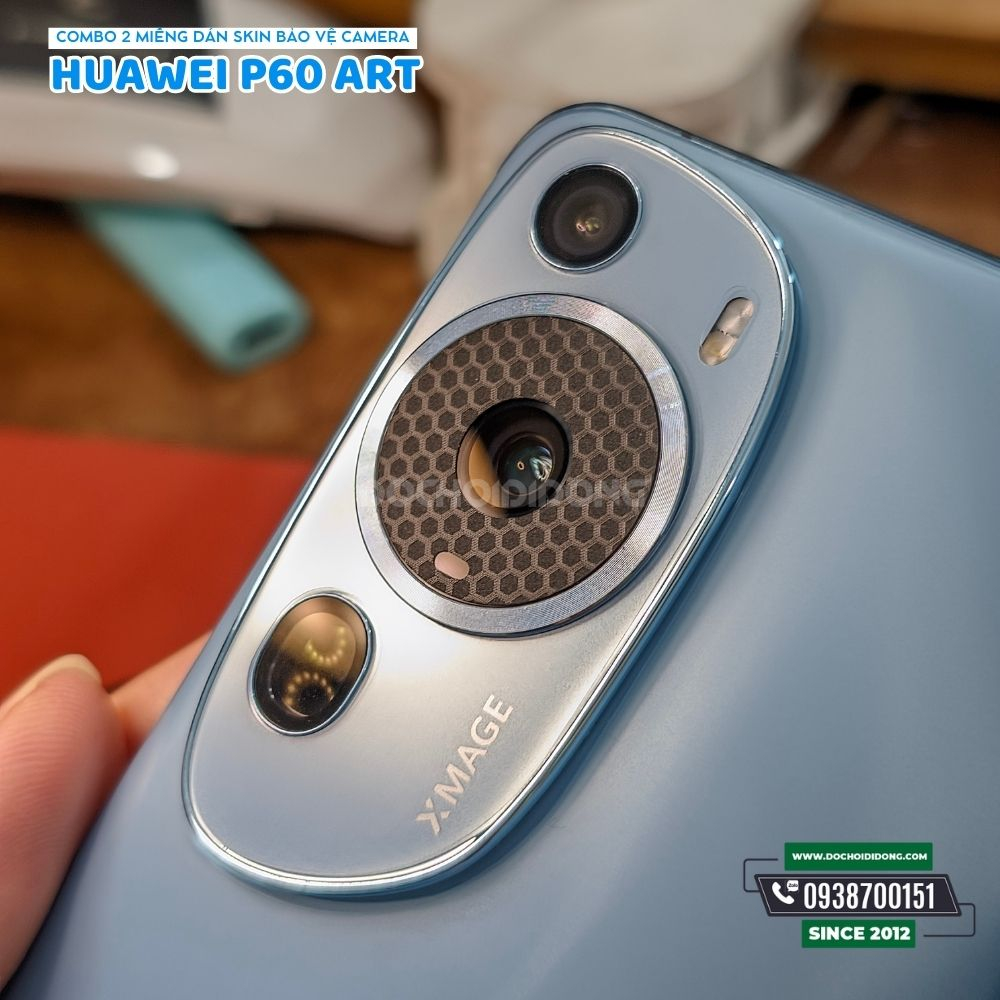 Combo 2 miếng dán skin bảo vệ camera chính Huawei P60 Art cao cấp
