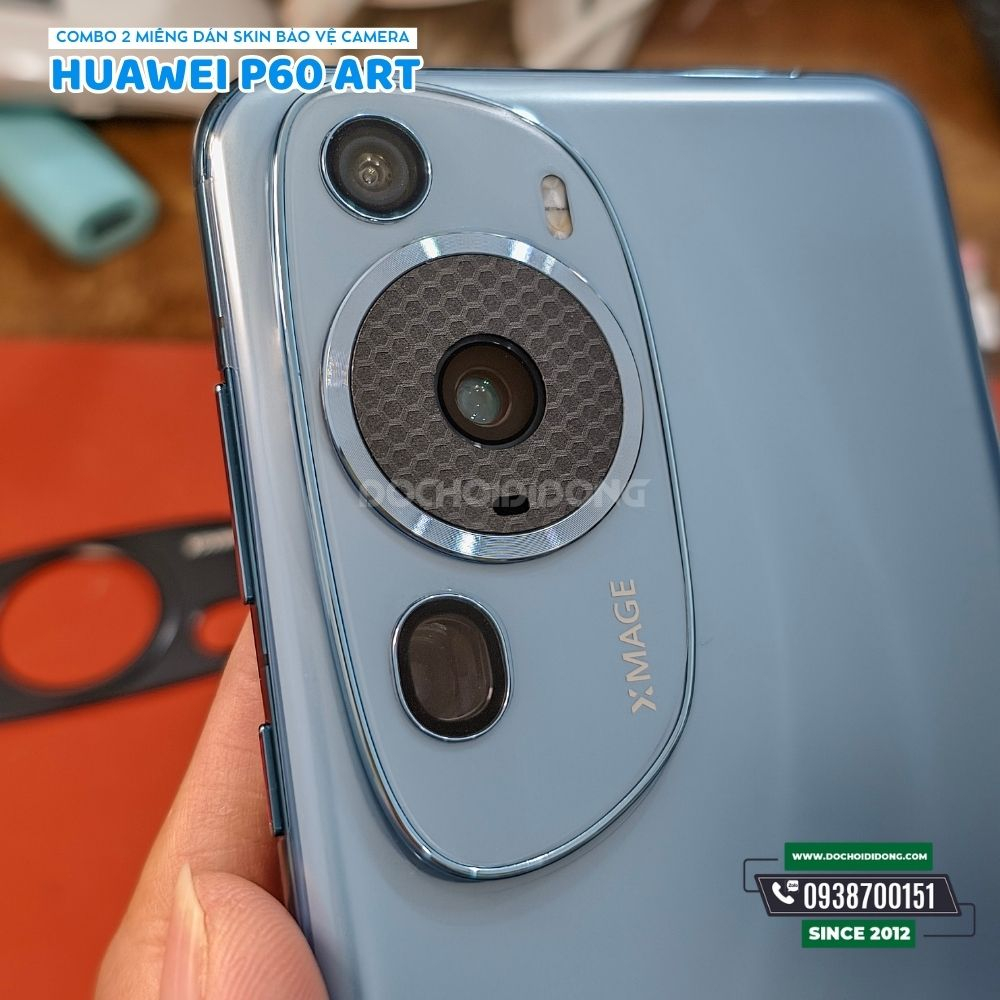 Combo 2 miếng dán skin bảo vệ camera chính Huawei P60 Art cao cấp