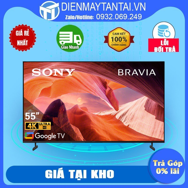 KD-55X80L - Google Tivi Sony 4K 55inch 55X80L - Hệ điều hành Google TV, Remote thông minh - giao hàng miễn phí HCM
