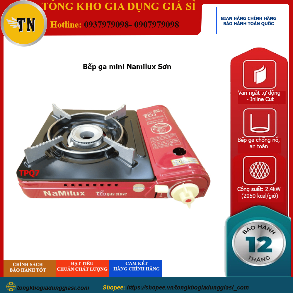 Bếp Ga Du Lịch Namilux Sơn, Bếp gas mini cắm trại ăn lẩu Namilux Sơn, nhỏ gọn an toàn chống nổ