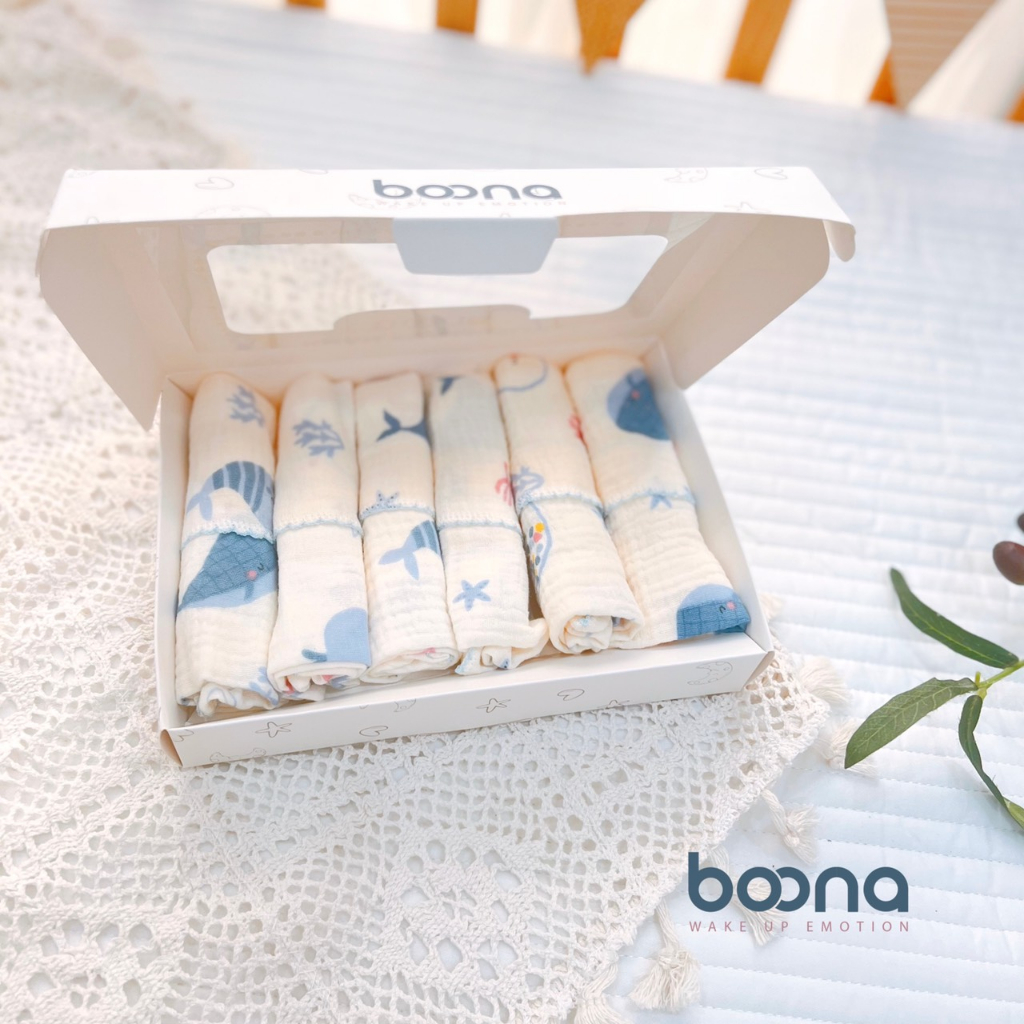 Khăn xô sữa cho bé Boona, Koala, vải  sợi muslin cao cấp, mềm mịn với nàn da bé kích thước 30 x 30 cm