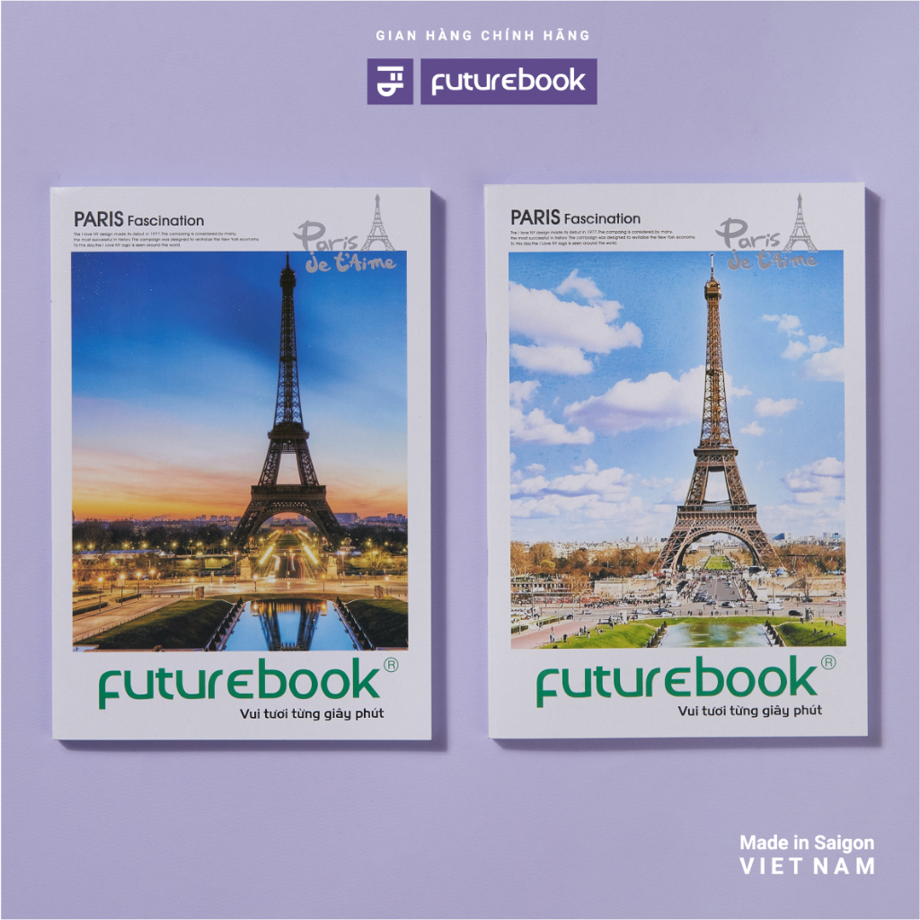 Vở Kẻ Ngang B5 - Futurebook Tháp Paris 60gsm 120 Trang 200 Trang (Cả Bìa)