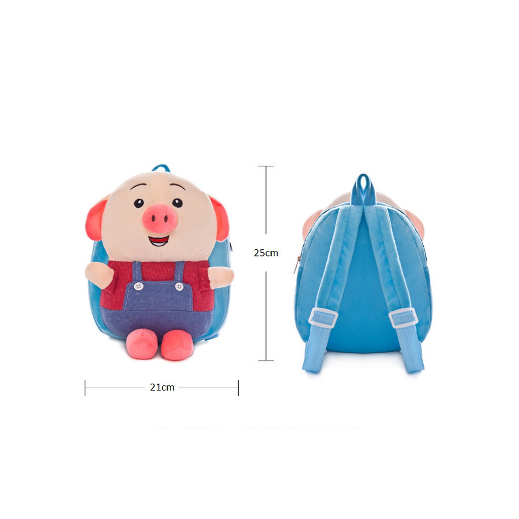 Balo thú bông hình con heo đáng yêu cho bé trai bé gái mẫu giáo mầm non nhà trẻ 0-3 TUỔI LION KIDS SHOP