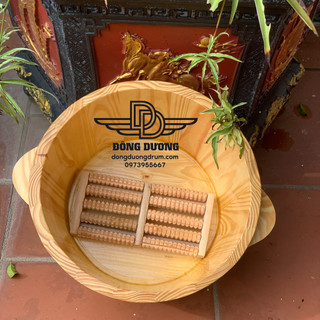 Chậu gỗ ngâm chân trơn tặng kèm bàn lăn gỗ, chậu ngâm chân gỗ thông