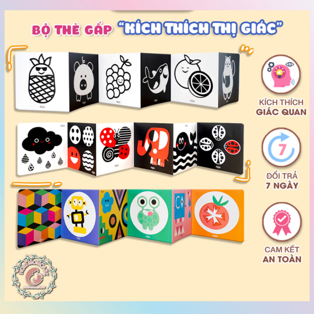Thẻ Gấp Ziczac Lalala Baby Kích Thích Thị Giác Cho Trẻ Sơ Sinh Đến 1 Tuổi
