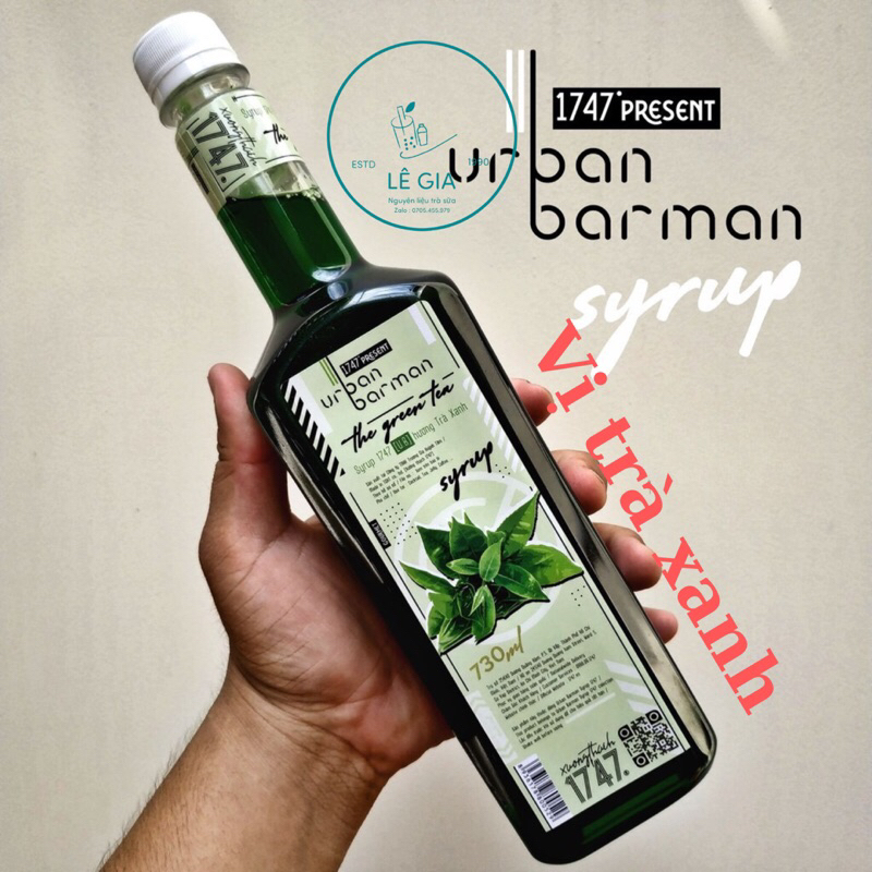 Syrup Trà xanh Urban Barman chai 730ml