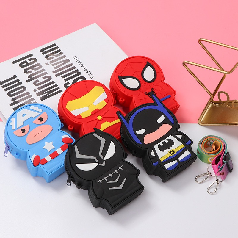 Túi POP IT silicon trẻ em, túi đeo chéo cho bé trai hình người nhện, sắt, siêu nhân anh hùng - TÚI POP IT SIÊU NHÂN