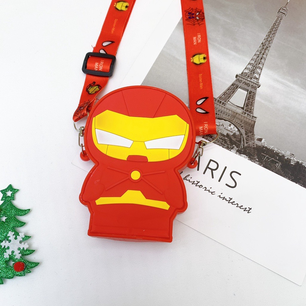 Túi POP IT silicon trẻ em, túi đeo chéo cho bé trai hình người nhện, sắt, siêu nhân anh hùng - TÚI POP IT SIÊU NHÂN