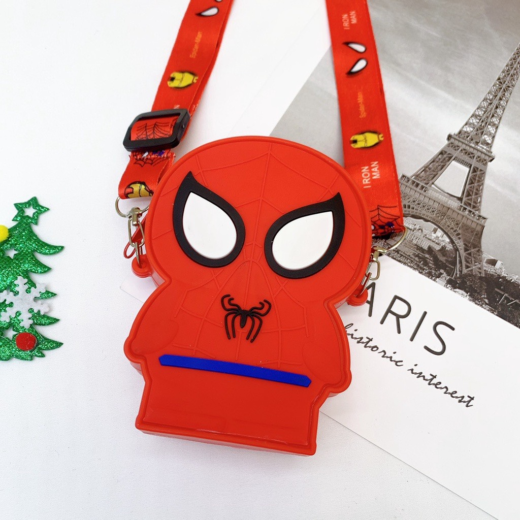 Túi POP IT silicon trẻ em, túi đeo chéo cho bé trai hình người nhện, sắt, siêu nhân anh hùng - TÚI POP IT SIÊU NHÂN