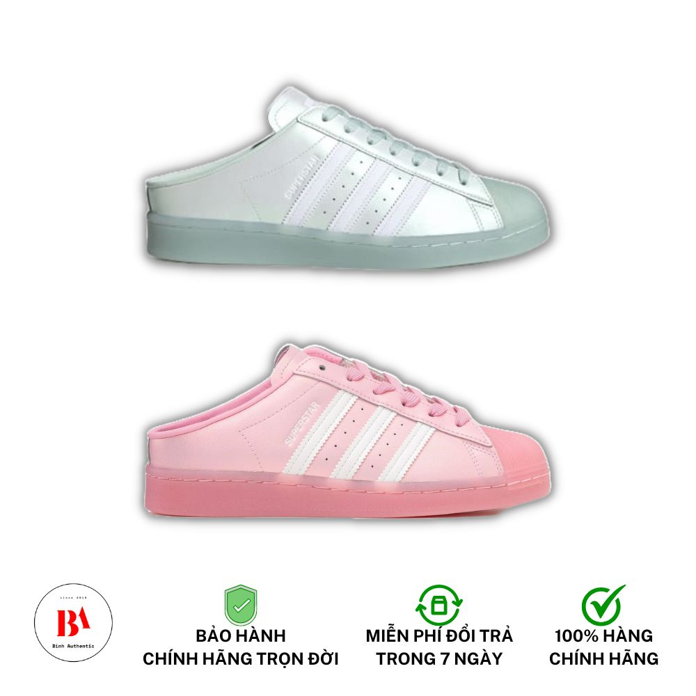 Chính Hãng Giày Adidas Superstar Mule màu Mint v Hồng