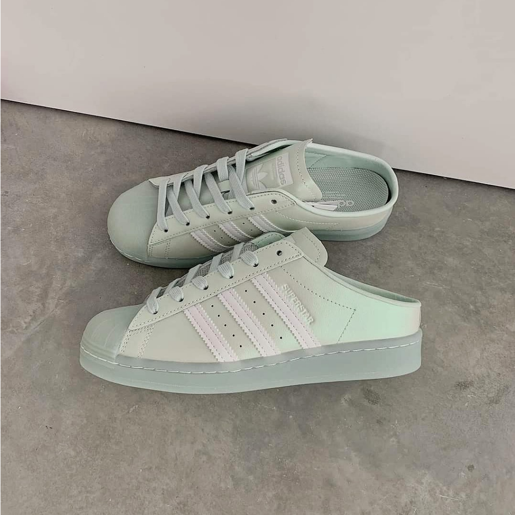 Chính Hãng Giày Adidas Superstar Mule màu Mint v Hồng