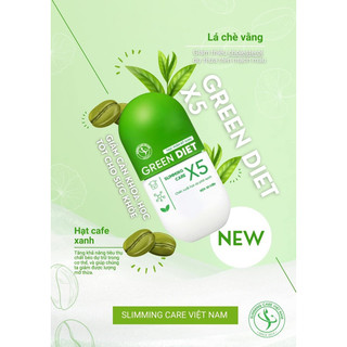 Thảo mộc giảm cân Green Diet Slimming Care X5 Giảm eo Detox cơ thể Surica SC04 (30v)