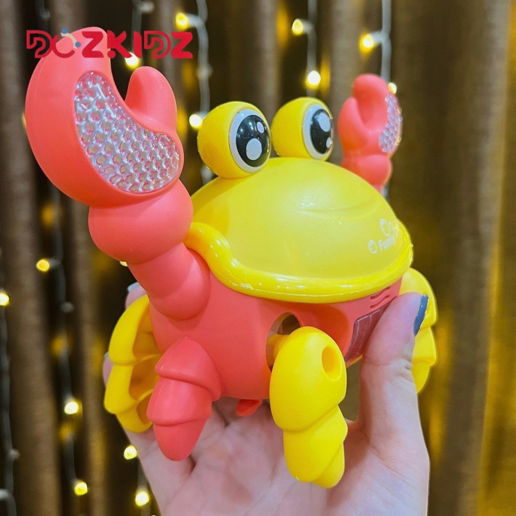 Đồ chơi con cua chạy pin có nhạc có đèn, dây kéo vui nhộn cho bé, hot trend 2023  - Dozkidz