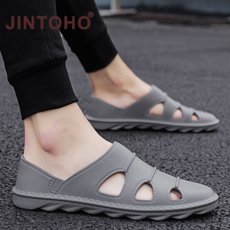 Giày nhựa nam đi mưa siêu nhẹ chống nước thoáng khí êm chân siêu bền đi biển đi làm - GL046