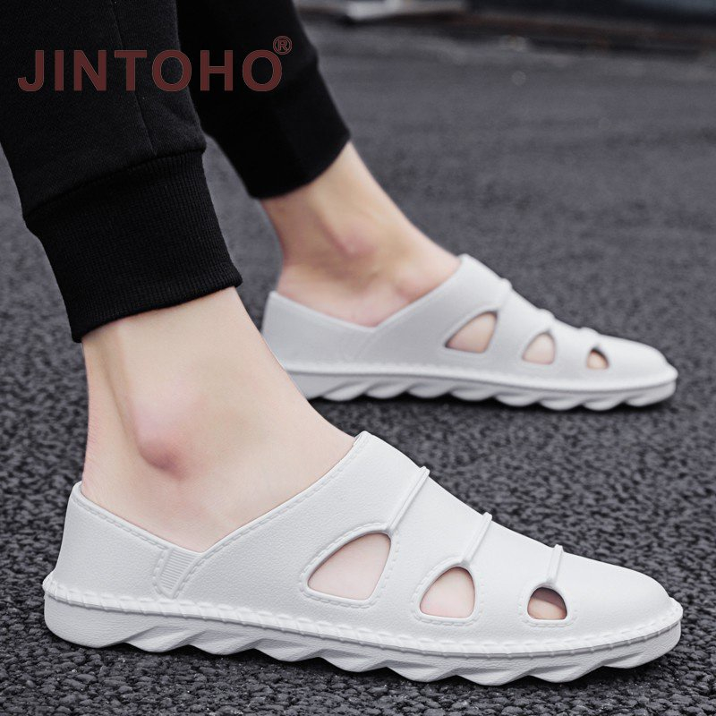 Giày nhựa nam đi mưa siêu nhẹ chống nước thoáng khí êm chân siêu bền đi biển đi làm - GL046