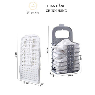 Giỏ nhựa đựng quần áo và đồ dùng sinh hoạt treo tường gấp gọn Việt Nhật