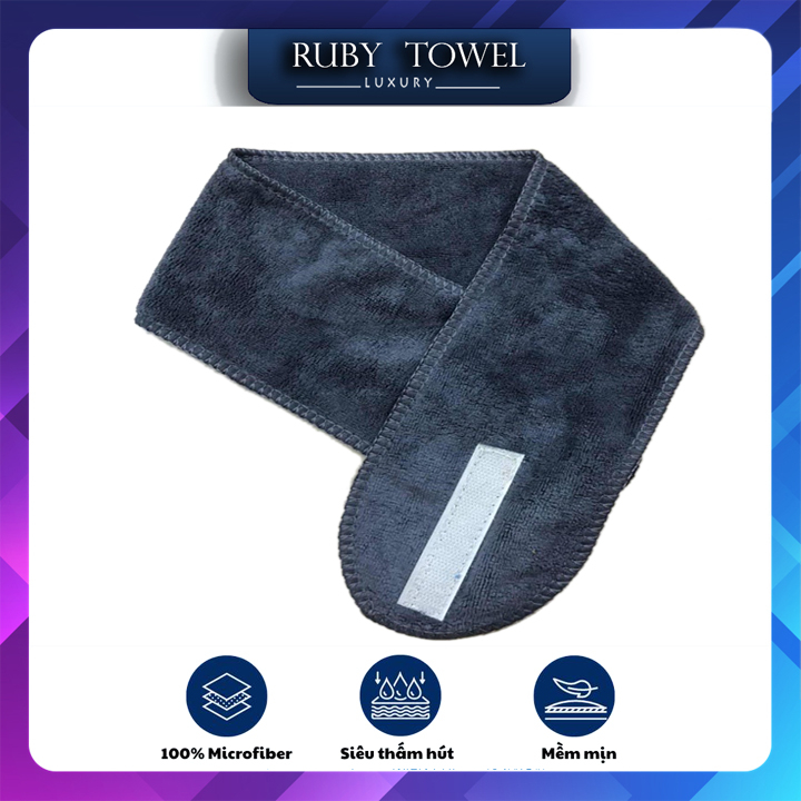 Băng đô quấn đầu loại dày Ruby Towel 100% microfiber mềm mịn siêu thấm hút dành cho spa, salon tóc
