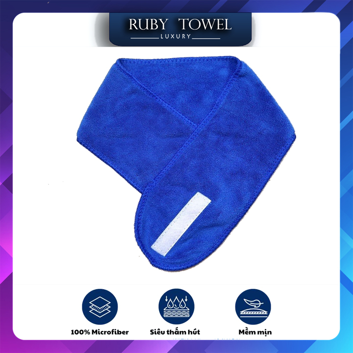 Băng đô quấn đầu loại dày Ruby Towel 100% microfiber mềm mịn siêu thấm hút dành cho spa, salon tóc