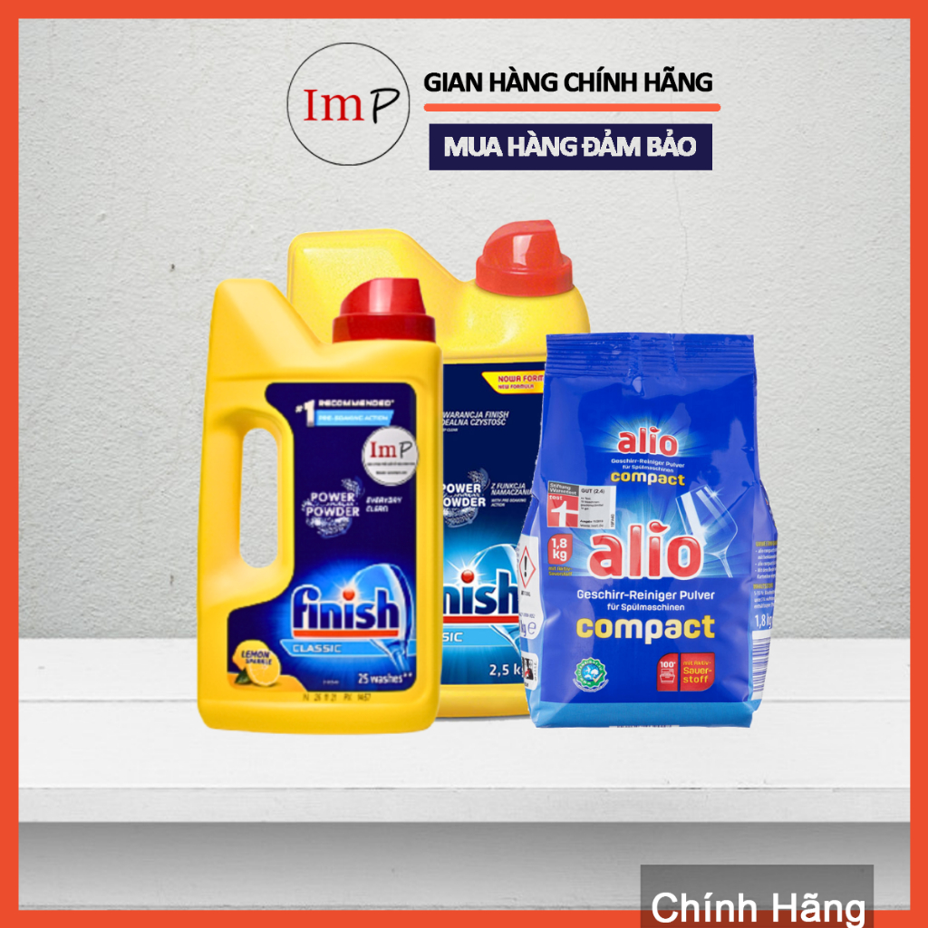 Bột rửa chén bát Finish 2.5kg - 1kg dành cho máy rửa chén bát - ImP