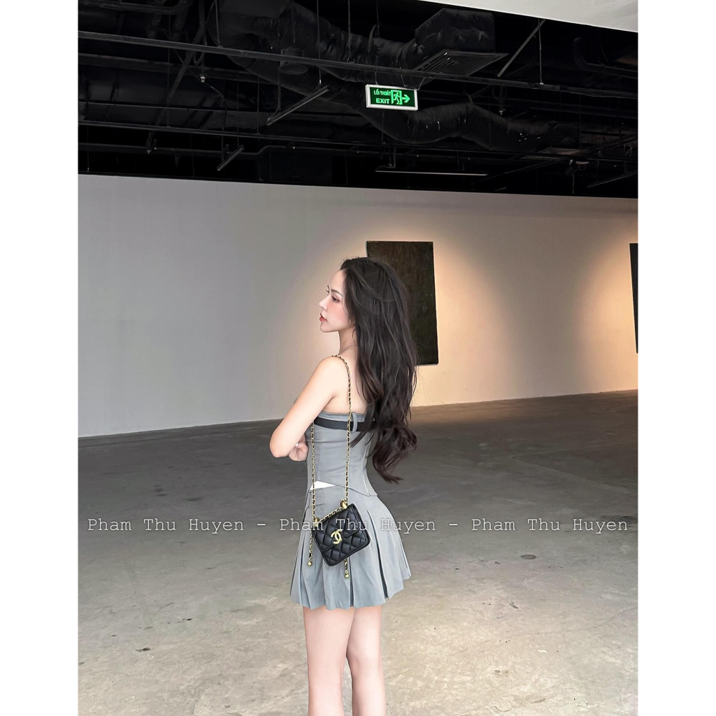 SET ÁO QUÂY LEEJCH KÈM BELT