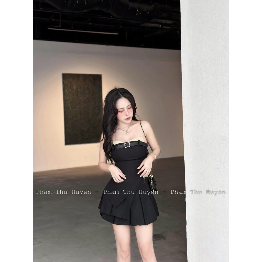 SET ÁO QUÂY LEEJCH KÈM BELT