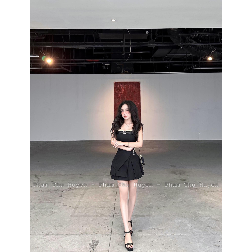 SET ÁO QUÂY LEEJCH KÈM BELT