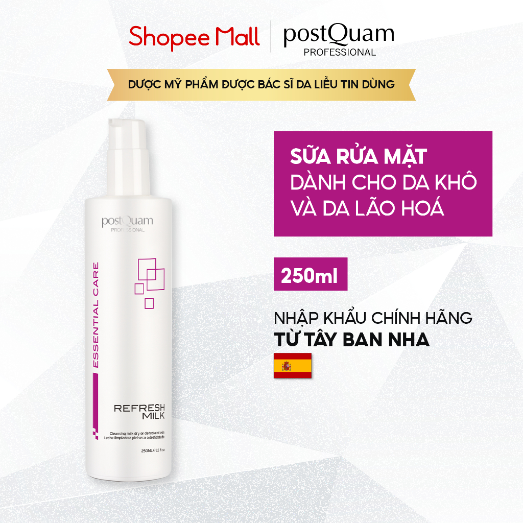 Sữa Rửa Mặt Cho Da Khô Và Da Lão Hóa POSTQUAM Cleansing Milk Dry Or Dehydrated Skin Cấp Ẩm Tức Thì 250ML Q03A/Q03B