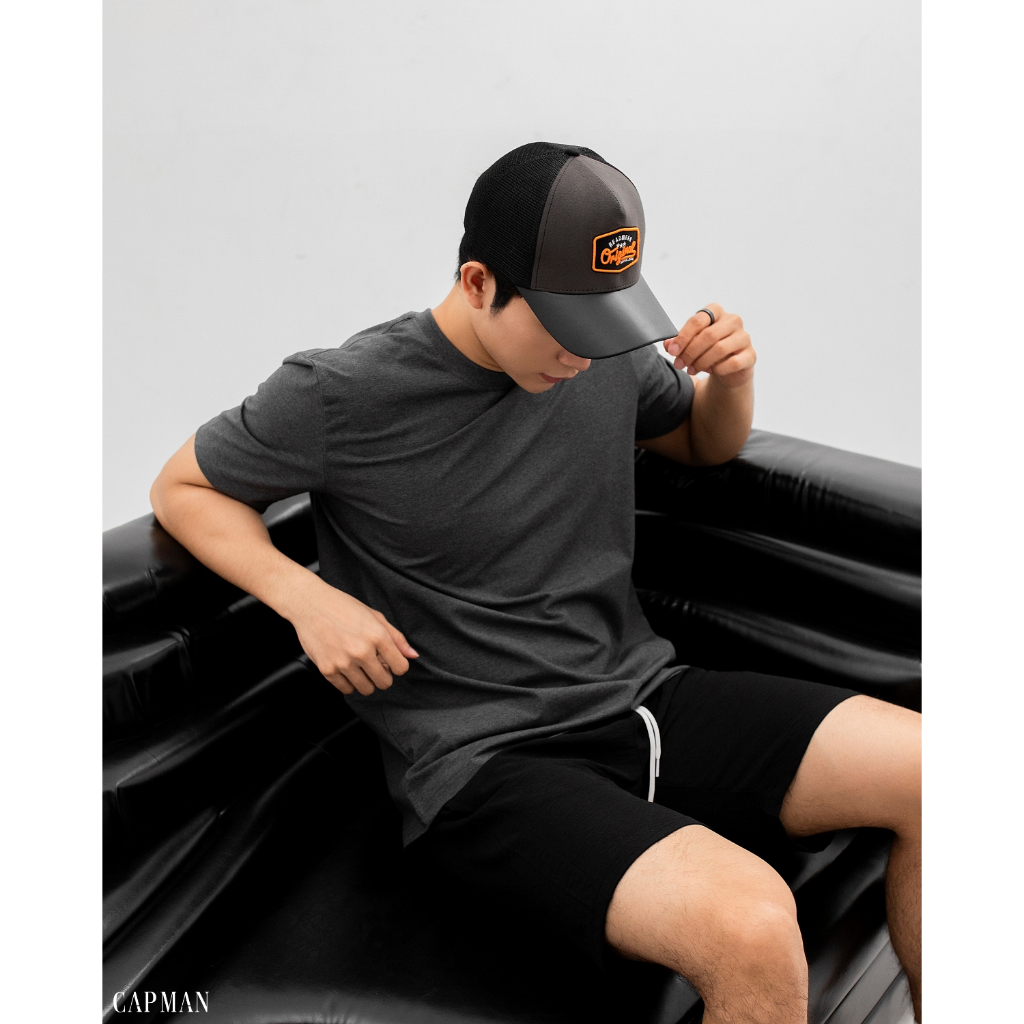 Áo thun nam cổ tròn basic CAPMAN vải cotton dày dặn, co giãn, tay ngắn