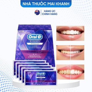 [Bán Lẻ] Miếng dán trắng răng Oral B 3D White Luxe Advance Seal Whitening Treatment