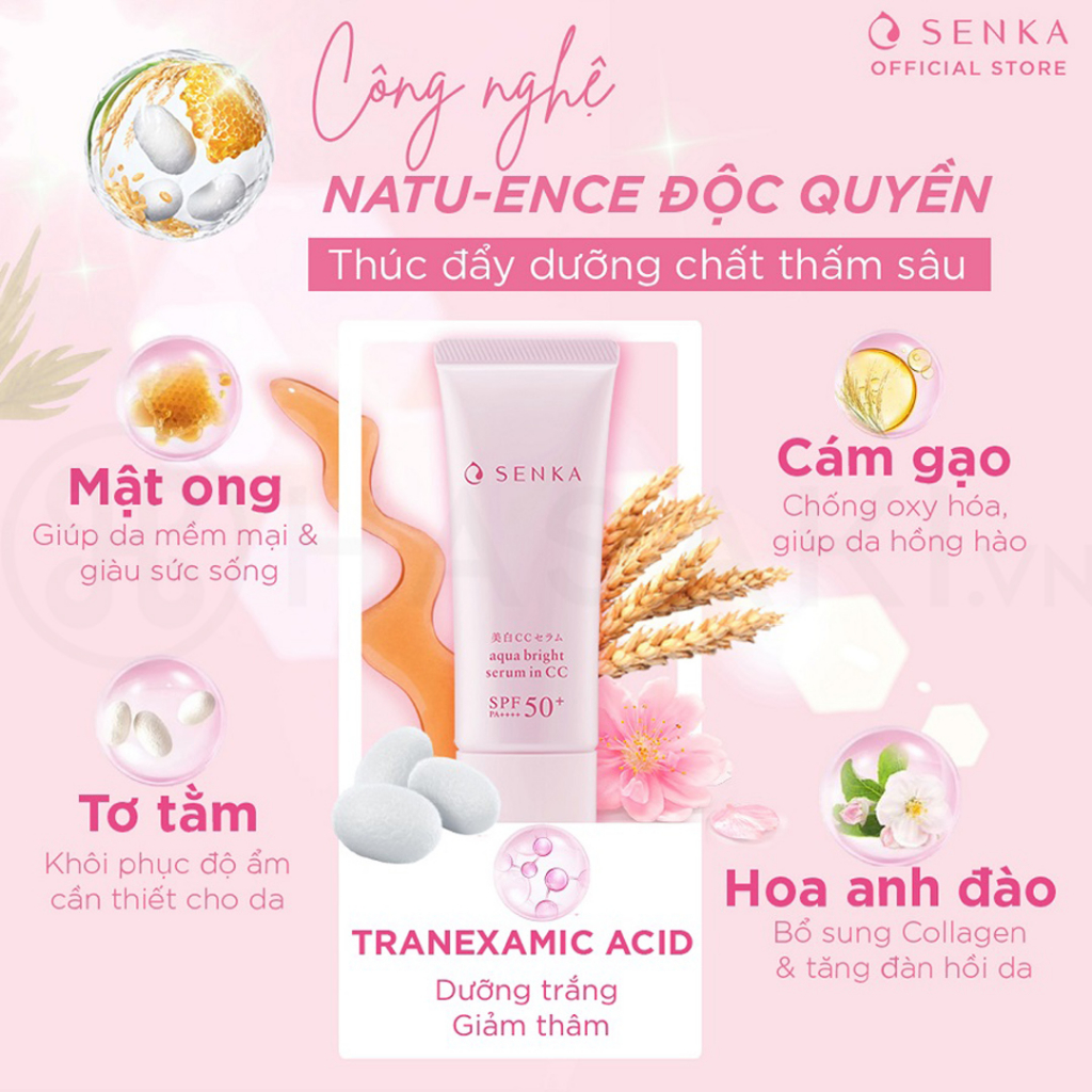 [HB Gift] Chống nắng serum 3 trong 1 Senka White Beauty CC 40g