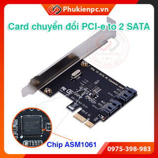 Card chuyển đổi PCI-E sang 2 cổng SATA III chip ASM1061. Dùng lắp đặt ổ cứng cho máy tính PC, máy tính đồng bộ, Server