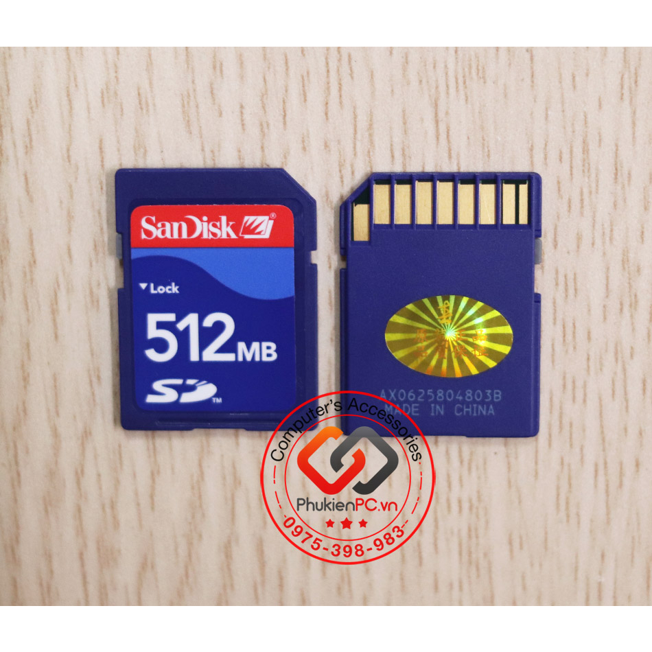 Các loại thẻ nhớ SD dung lượng thấp 512MB 1GB 2GB 4GB 8GB hiệu Transcend Sandisk dùng cho máy công nghiệp máy ảnh Camera