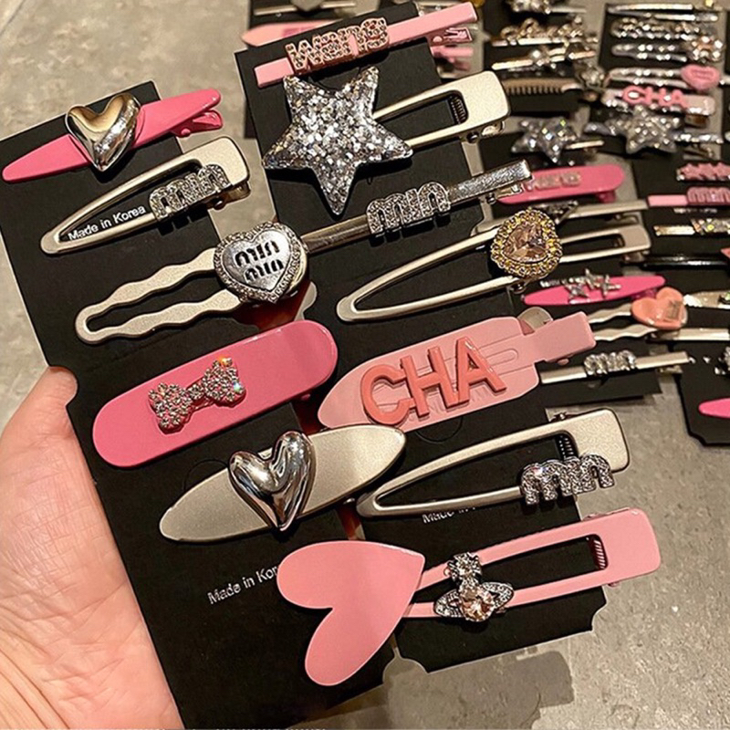 Sét 7 kẹp tóc mạ bạc siêu sang chảnh cho các nàng siêu xinh siêu xịn