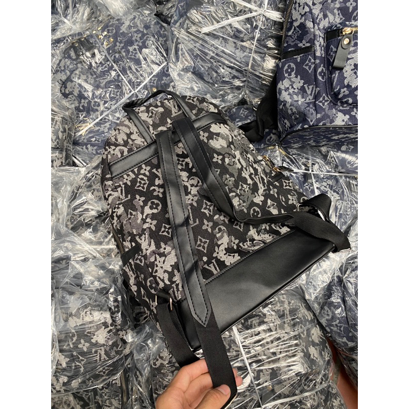 Balo Lv vải dệt cao cấp -  Balo đi học  Lv da nam nữ