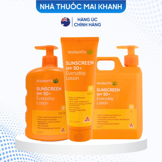Kem chống nắng Woolworths everyday sunscreen spf 50+ 100ml - 500ml - 1l của Úc