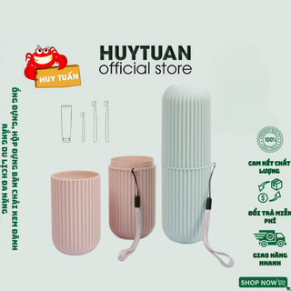 Hộp đựng bàn chải kem đánh răng du lịch dáng tròn có quai xách (TB03)