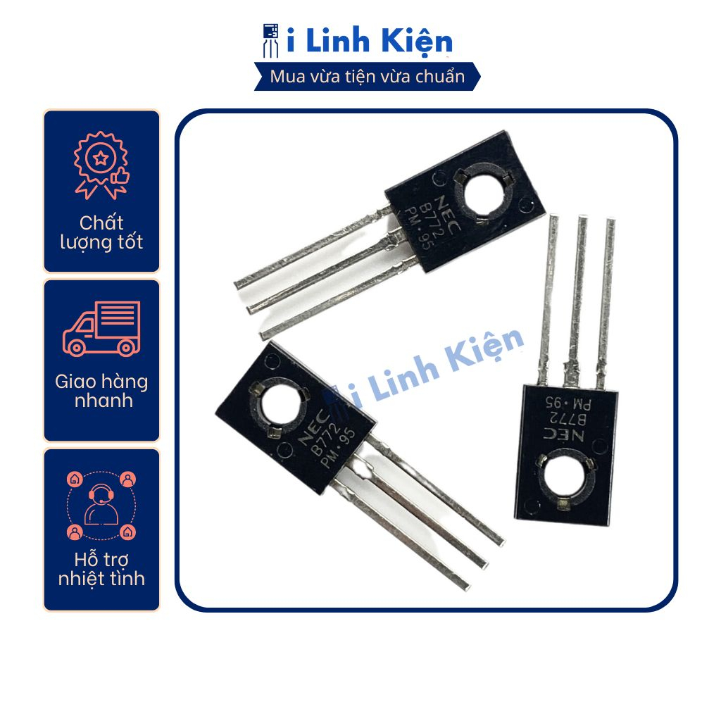 B772 Transistor 2SB772 NPN 3A 40V TO-126 chính hãng chất lượng cao.