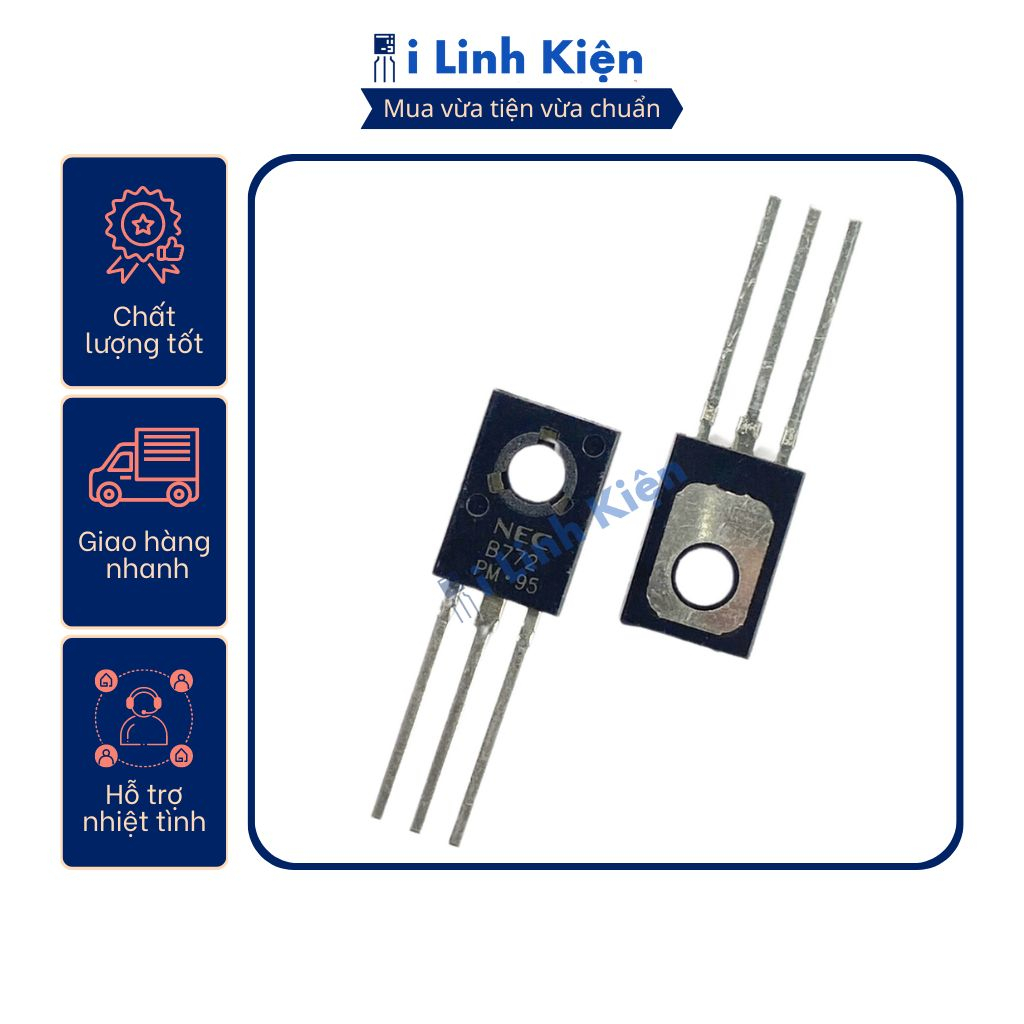 B772 Transistor 2SB772 NPN 3A 40V TO-126 chính hãng chất lượng cao.